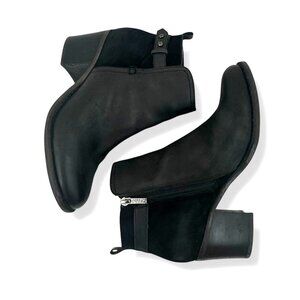 Sperry Top Sider Ambrose Black Leather Suede Ankle Boots Booties Size 8 Shoes
